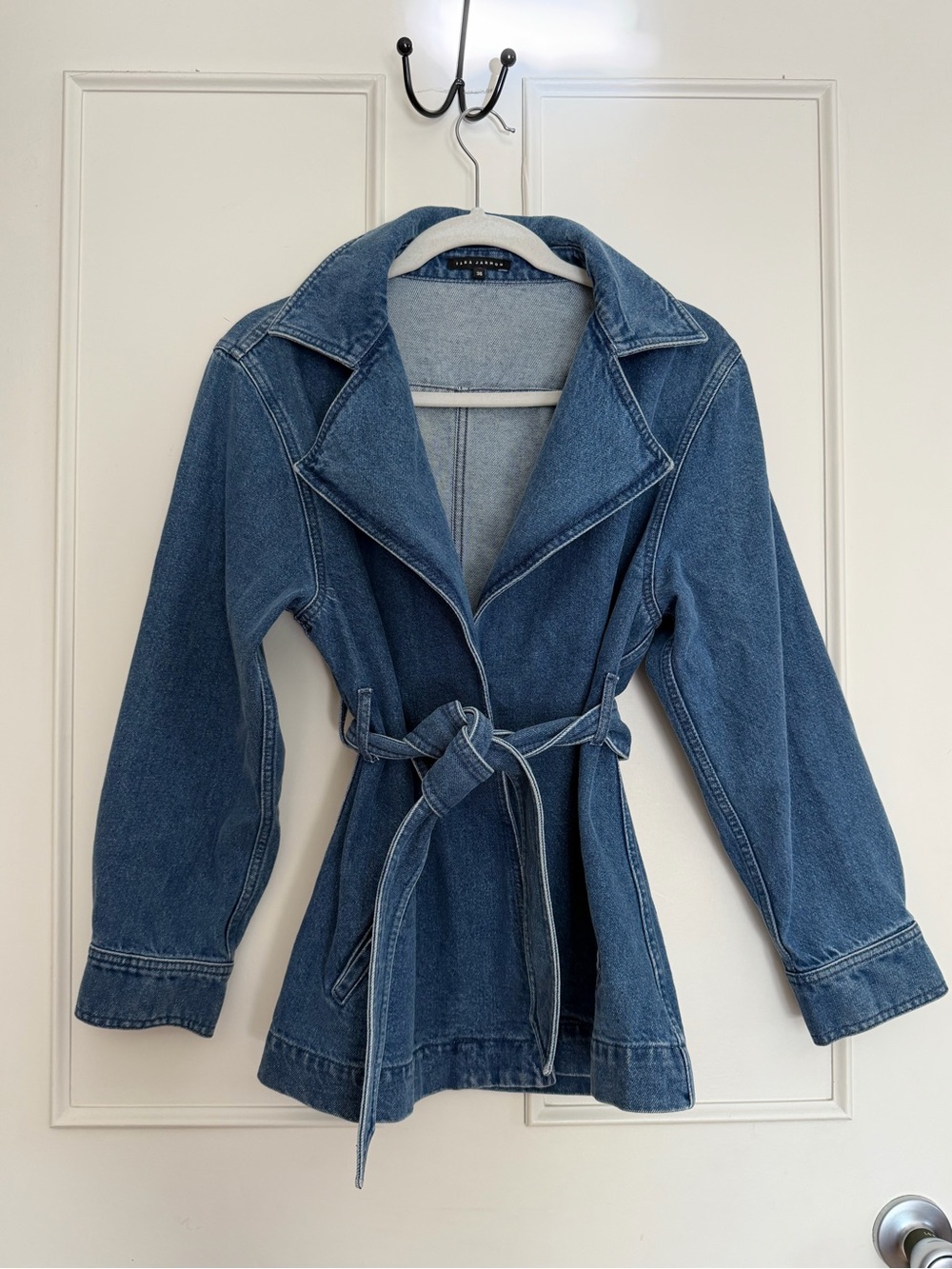Tara Jarmon Blue Denim Belted Jacket